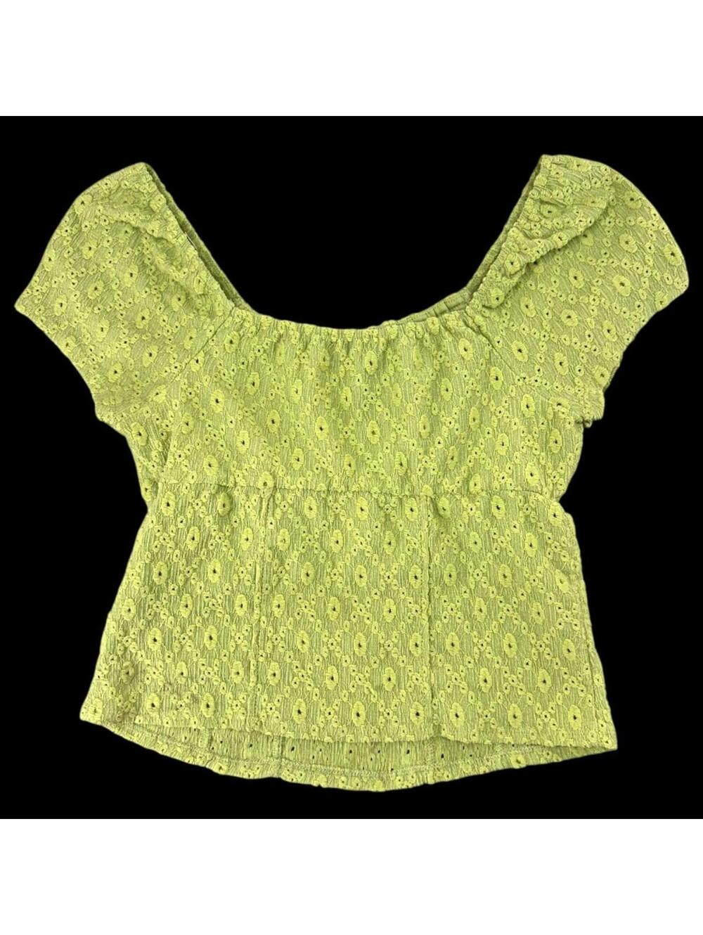 So Cinched Front Puff Sleeve Crop Top - Picture 3 of 8